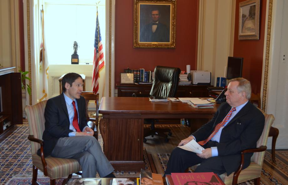 Centers for Disease Control and Prevention Director Dr. Thomas Frieden met with U.S. Senator Dick Durbin (D-IL) to discuss 2015 budget proposals and medical research and dfevelopment issues.